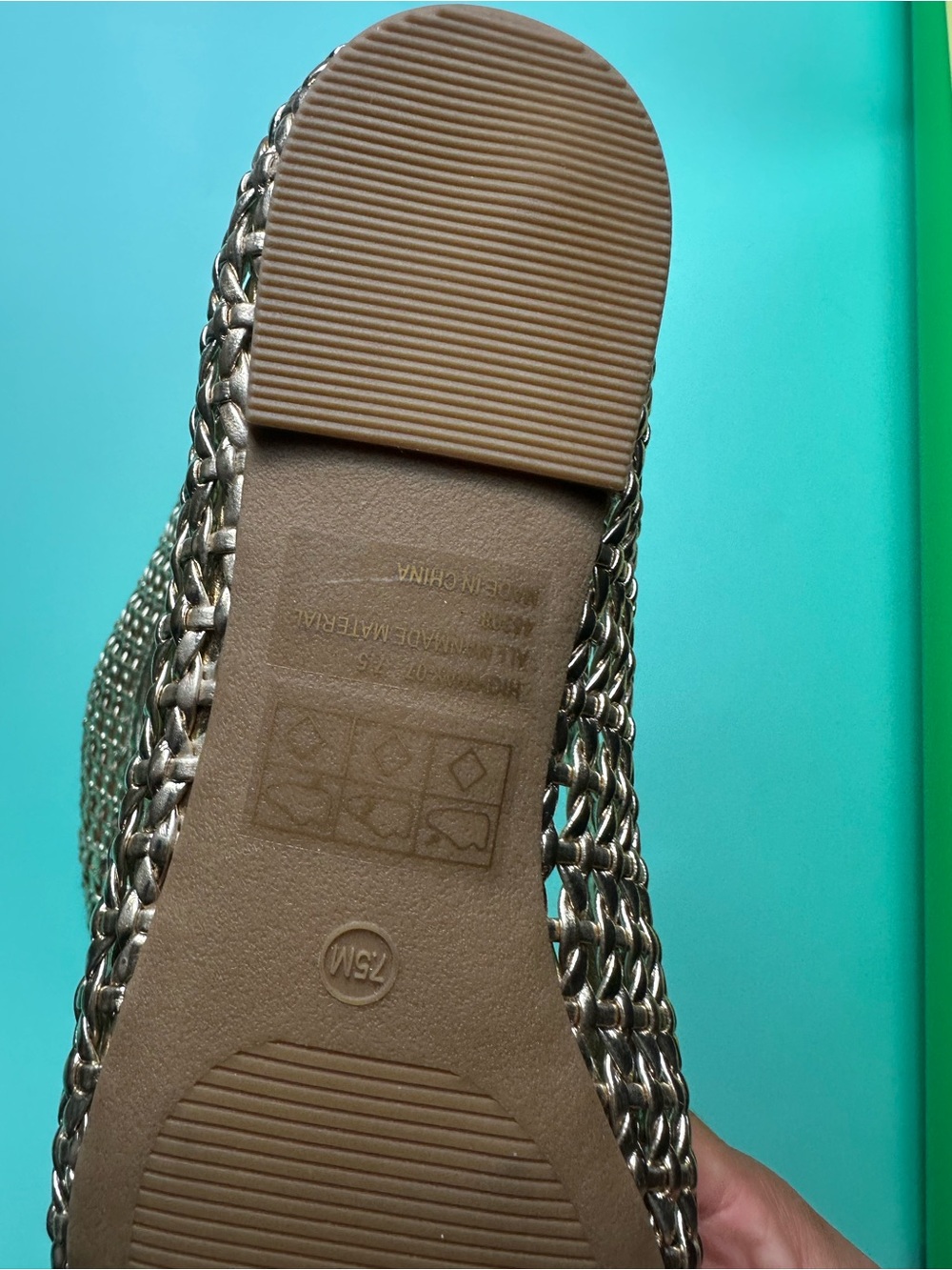 BAMBOO Metallic Woven Pointed Toe Flats - Silver - Picture 4 of 15
